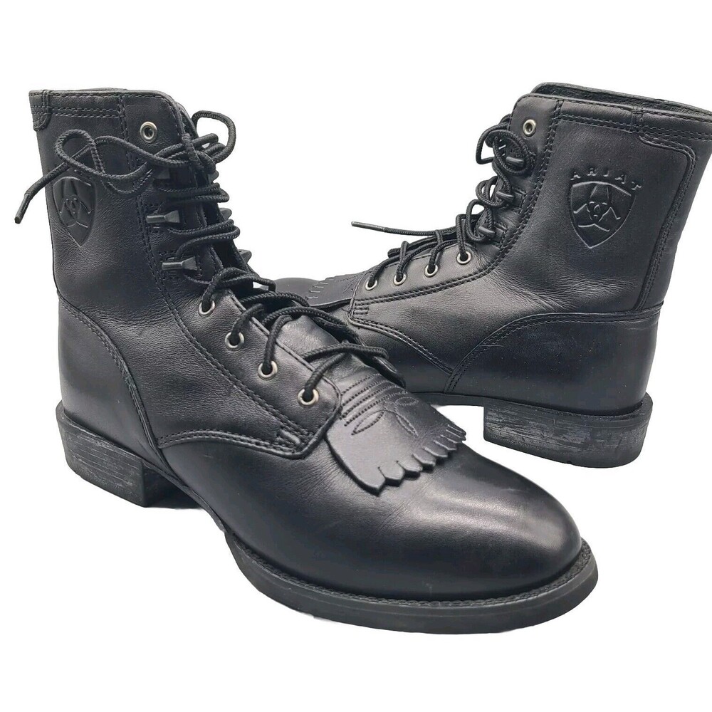 Ariat Heritage Lacer II Western Boots 33502 Black Leather Womens Sz 6.5 C